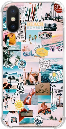 Vista 8 de Funda de teléfono con collage bohemio de Jesús compatible con iPhone X/iPhone Xs, funda de collage de citas cristianas para niñas, mujeres y Boho