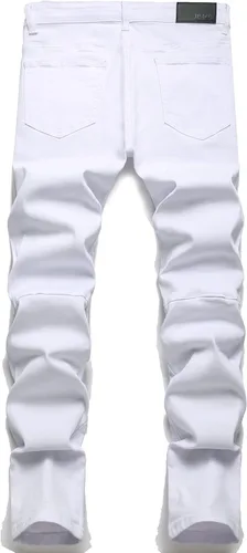 Vista 2 de Men's Slim Fashion Ripped Straight Holes Stretchy Jeans
