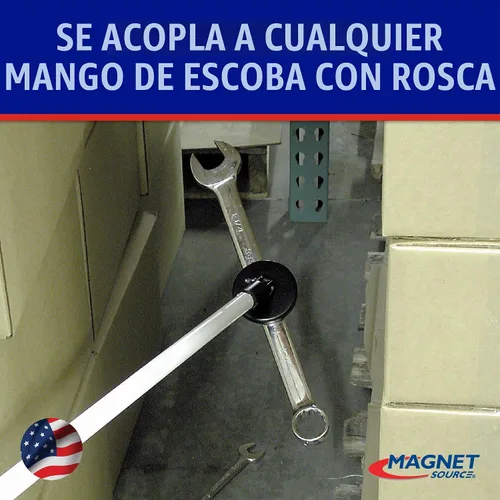 Vista 3 de Accesorio magnético para herramientas de recogida, 3.20 pulgadas de diámetro, 0.440 pulgadas de grosor con accesorio roscado Acme para mango