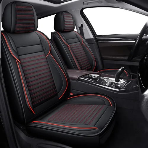Vista 10 de LINGVIDO - Fundas de piel sintética con respaldo para asiento de automóvil, transpirables, impermeables, universal y antideslizante, para SUV Beige
