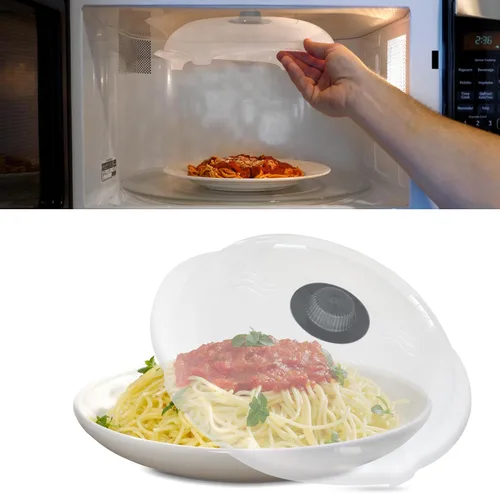 Vista 17 de HOVER COVER Cubierta magnética contra salpicaduras para microondas con agarre magnético de la más alta potencia, tapa de alimentos sin BPA de 12