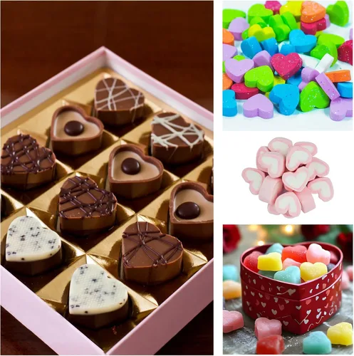 Vista 5 de 2 moldes de silicona con forma de corazón, moldes de gomitas, silicona antiadherente de grado alimenticio, para hornear caramelos de chocolate