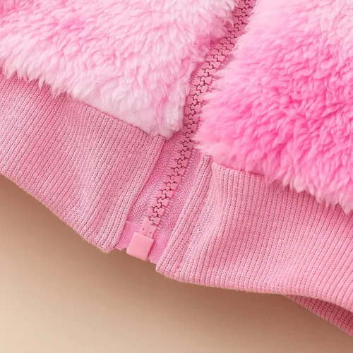 Vista 8 de MIEKISA Chaqueta con capucha para bebés y niñas, ropa de abrigo con cremallera teñida