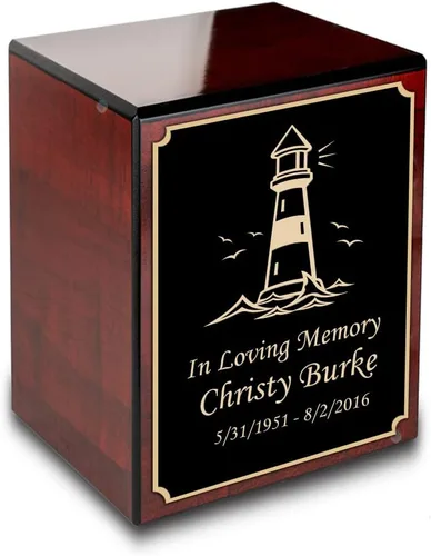 Vista 31 de GetUrns Caja conmemorativa de urna de cremación de cereza pequeña grabada personalizada para cenizas (gloria americana)
