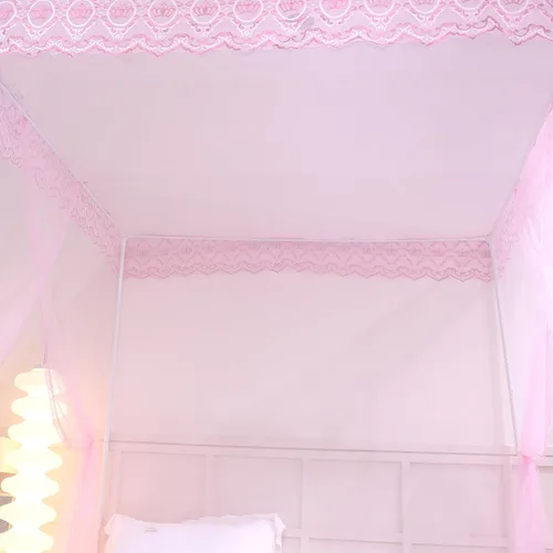 Vista 6 de naturetalk Dosel para Cama, Red de Cortina de Cama de Princesa para Niñas y Adultos, Red de Cúpula de Encaje Rectangular de Tres Puertas