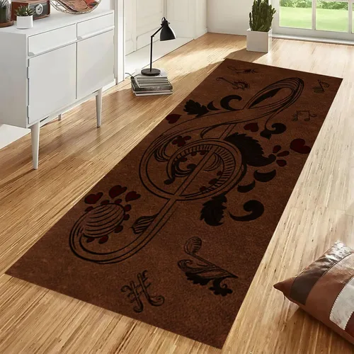 Vista 10 de Alfombra antideslizante de 1.3 x 7 pies, diseño de piano, para amantes de la música, color negro y blanco, alfombra de pasillo para sala de estar