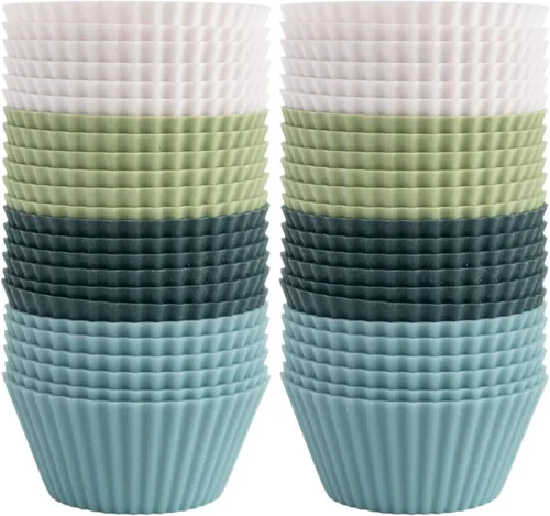 Vista 12 de The Silicone Kitchen JUMBO - Vaso reutilizable de silicona para hornear, no tóxico, sin BPA, apto para lavavajillas, Jumbo, paquete de 12, blanco