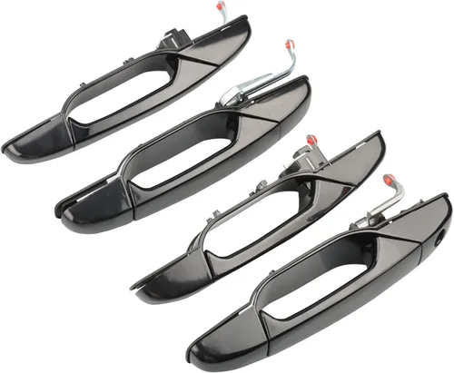 Vista 5 de Juego de 4 manijas negras para puerta exterior delantera y trasera, lado del pasajero, compatible con Chevy Silverado 1500 Tahoe Suburban GMC Sierra