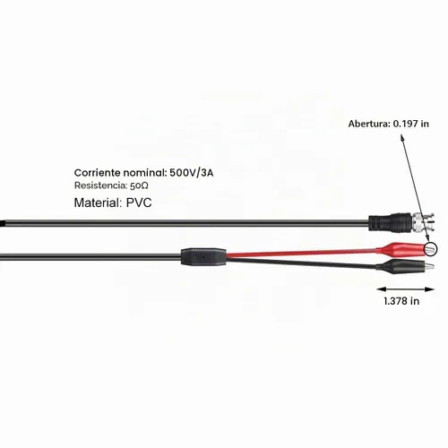 Vista 4 de Clyxgs BNC - Sonda de cable de prueba de clip de cocodrilo doble, sonda de osciloscopio BNC a clip de cocodrilo de 36.2 in (5 unidades)