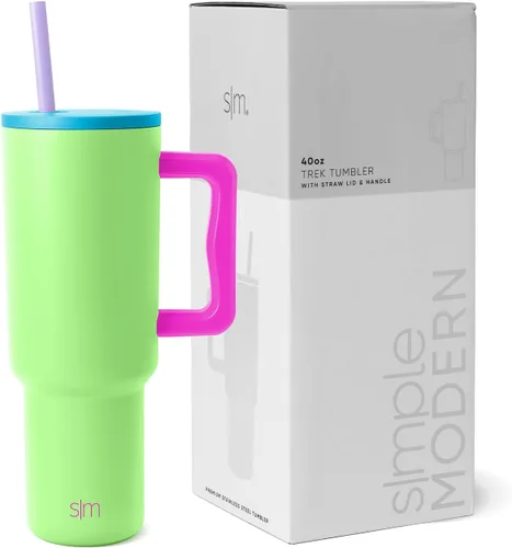 Vista 8 de Simple Modern Fortnite - Vaso de 1,2 l con asa y tapa con pajita, botella de agua reutilizable de acero inoxidable aislada, colección Trek, 40oz