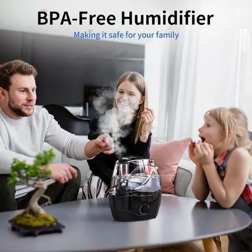 Vista 6 de Humidificadores para dormitorio y habitación grande, humidificador de niebla fría de 2.2L para bebé, 30 horas con funcionamiento silencioso