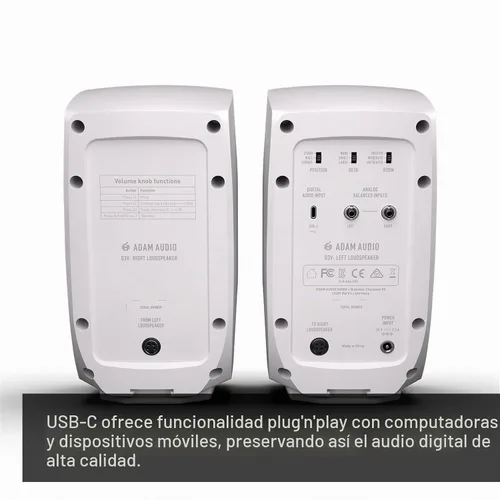 Vista 2 de ADAM Audio D3V Active Desktop Studio Monitor Speakers - White