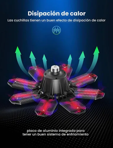 Vista 7 de luces LED de garaje - 250W techo LED con 8 paneles ajustables, 25000LM luz de tienda deformable para garaje, sótano, granero, luz de techo alto