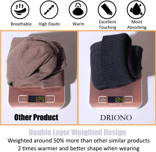 Vista 3 de DRIONO - Gorro de punto con peso (unisex, 6.35oz), diseño de calavera