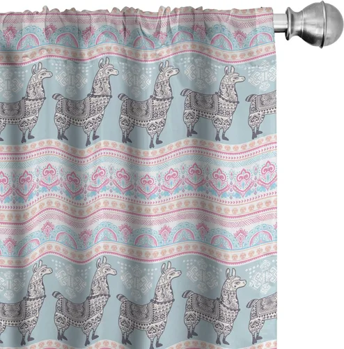 Vista 15 de Ambesonne Paquete de 2 cortinas otoñales para ventana, diseño otoñal con formas intrincadas en espiral y estampado de hojas voladoras, juego ligero