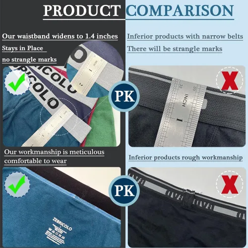 Vista 2 de men's boxer briefs, widen waistband, boxers for men, 100% Cotton, Mens Boxer Briefs, Moisture-Wicking,6-pack