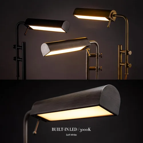 Vista 5 de O'Bright Aurora - Lámpara LED de escritorio de farmacia, brazo oscilante, diseño industrial para leer, manualidades, trabajo, LED de 10 W, altura