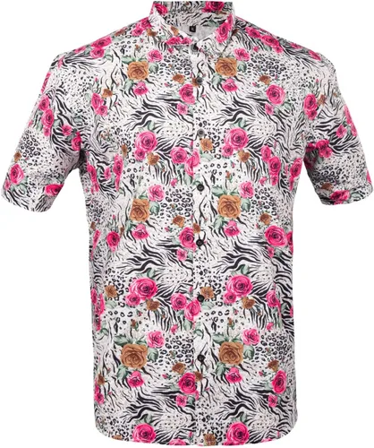 Vista 3 de Mens Flower Short Set 2 Piece Outfits Casual Button Down Shirts