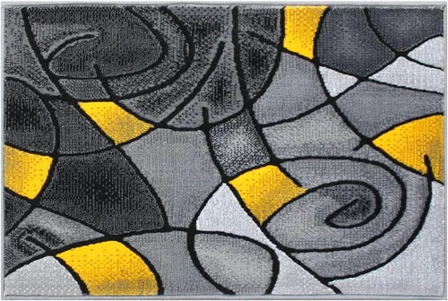 Vista 28 de Masada Rugs, Alfombra moderna y contemporánea, azul, gris y negro (2 pies x 3 pies)