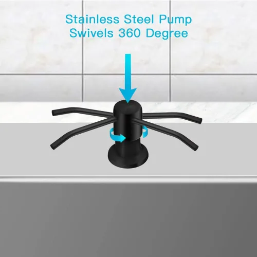 Vista 2 de OHiHi Dispensador de jabón para platos para fregadero de cocina, dispensador de jabón para fregadero de encimera, bomba de agua con tubo