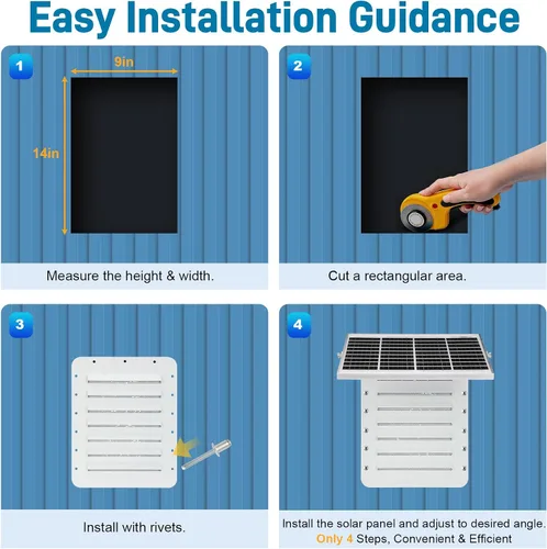 Vista 17 de Kit de ventilación solar mejorado para contenedores de envío, panel solar ajustable de 15 W, diseño de doble ventilador, resistente a la intemperie