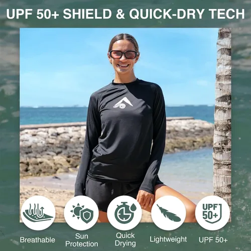 Vista 2 de Kanu Surf Rashguard de manga larga Keri UPF 50+ para mujer