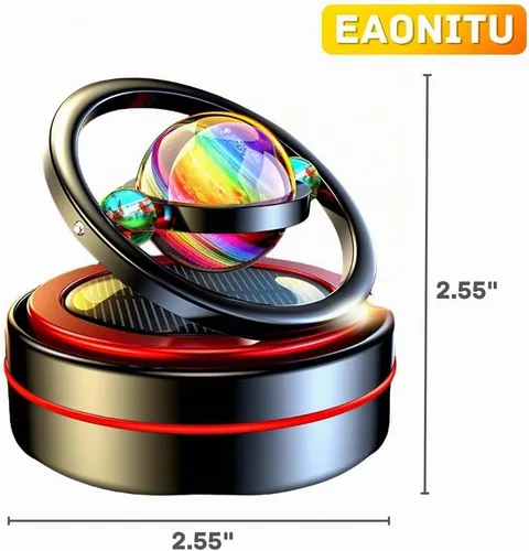Vista 8 de Difusor cinético de coche giratorio para tablero solar (negro celestial) Air Diffuser Ornament with Unscented Core for Custom User Fragrances