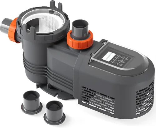 Vista 9 de Bomba de piscina de velocidad variable de eficiencia energética 2.5HP para piscinas enterradas 220v Gris mate