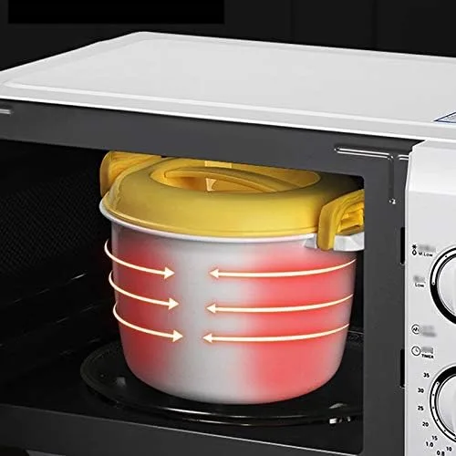 Vista 6 de Horno de microondas portátil Arrocera Vaporizador multifuncional 2800Ml Aislamiento Fiambrera Utensilios al vapor para microondas