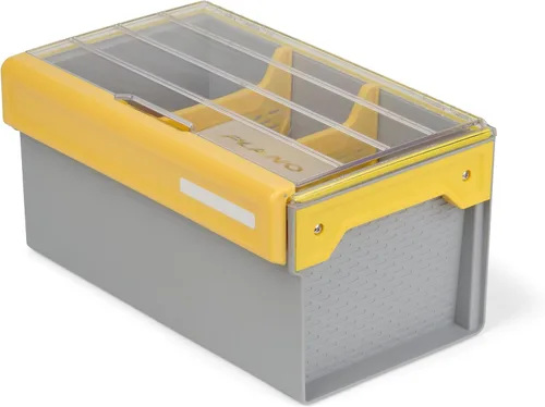 Vista 25 de Caja de Utilidad Premium Plano EDGE Flex Crankbait 3700, Gris y Amarillo con Tapa Transparente, Caja de Almacenamiento Impermeable para Pequeños