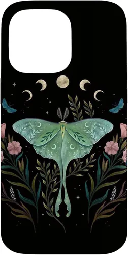 Vista 20 de Funda estética Witchy Luna Moth Flower Floral Moon Phases para iPhone 12 mini