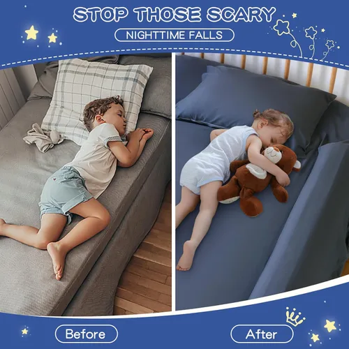 Vista 6 de Rieles de protección de cama para niños pequeños con espuma, 1 paquete de rieles de cama de espuma para niños pequeños, rieles de protección