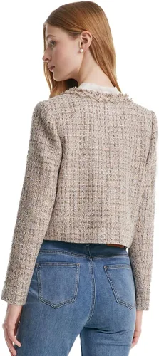 Vista 2 de GOELIA Tweed Cropped Blazer Jacket for Women 2023 Open Front Long Sleeve Slim Fit Business Casual Blazer