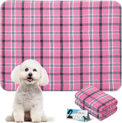 Vista 12 de Almohadillas lavables para orina de perros, 18 x 24 pulgadas, 2 unidades, almohadilla de parto para entrenamiento de cachorros, protector de suelo