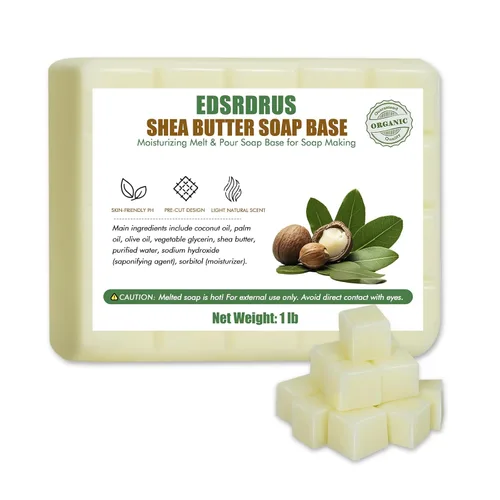Vista 24 de EDSRDRUS Base de jabón aromática de 1 libra hecha a mano con aloe vera y aceite de coco, base de jabón hidratante para derretir y verter