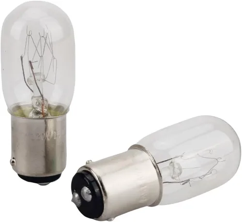 Vista 5 de (2 unidades) Bombillas transparentes tipo empuje para Kenmore Singer Janome Otra bombilla de máquina de coser estilo antiguo 15W 120V