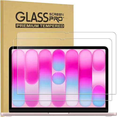 Vista 10 de KEANBOLL Paquete de 2 Protectores de Pantalla de Vidrio Templado MacBook Pro 13 para MacBook Pro de 13 pulgadas (2016-2022 / M1, M2), MacBook Air
