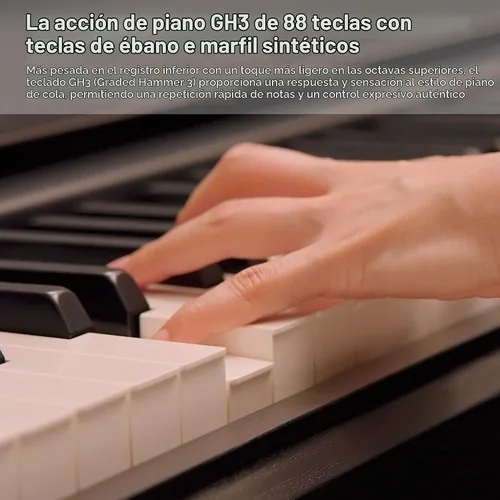 Vista 6 de [Usado] Yamaha Arius Series - Piano vertical digital delgado, gran sonido, teclado compacto con peso, negro (YDPS35B)