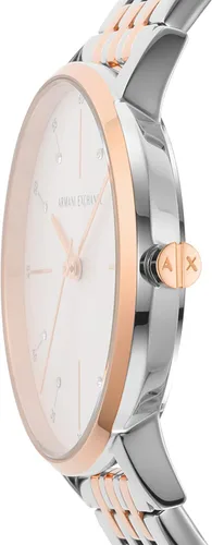 Vista 2 de Armani Exchange AX - Reloj de tres manecillas para mujer con correa de acero inoxidable o cuero