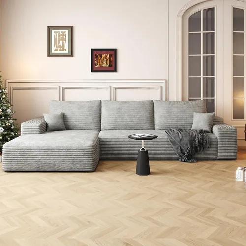 Vista 23 de AUGOP Sofá modular moderno de 96 pulgadas para sala de estar, sofá modular con sofás en forma de L, sofá tapizado sin hueso, sofá seccional con Negro