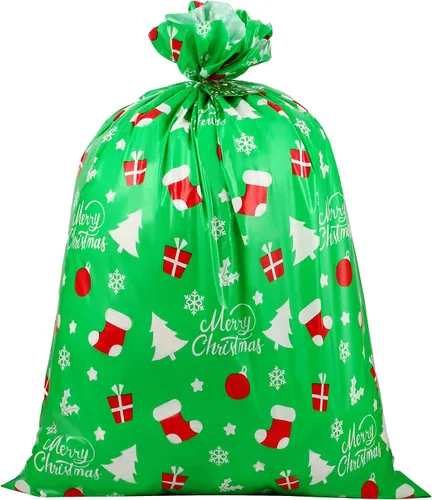Vista 16 de CCINEE Bolsas de celofán de Navidad, bolsas de golosinas surtidas de Navidad con lazos torcidos, bolsas de galletas de caramelo para suministros
