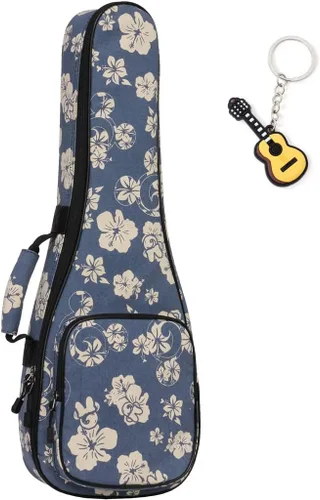 Vista 7 de Funda para ukelele simple de lino, esponja de 0.394 in, portátil, impermeable, bolsa para ukeleles, bolsa de concierto Uke con bolsillo