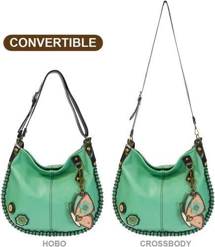 Vista 3 de Bolso Hoboxbody convertible con encanto (verde azulado) (mariposa), Mariposa