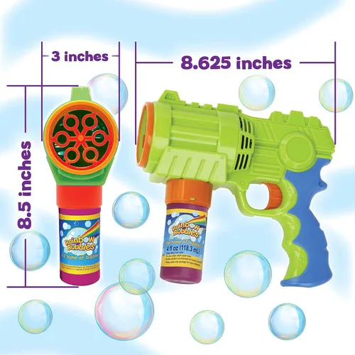 Vista 5 de Bubble Blaster (pistola de burbujas automática con 1 solución de burbujas en caja de regalo), Party Hurray