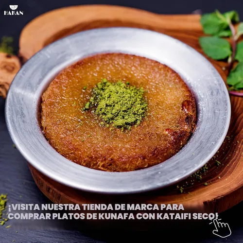 Vista 5 de Hakan Kunafa - Platos de servir para Kataifi Sartén de aluminio para hornear y servir Kunefe Molde para masa Knafeh Phyllo Fillo Plato