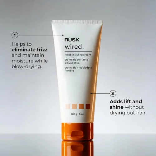 Vista 5 de RUSK Designer Collection Wired Flexible Styling Crème, 6 fl. oz. laca de modelado y fijación extra fuerte