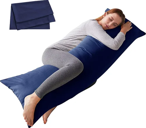Vista 12 de ELNIDO QUEEN Almohada corporal con funda de almohada - Almohada de cama larga suave para adultos - Relleno de almohada de cuerpo completo Negro