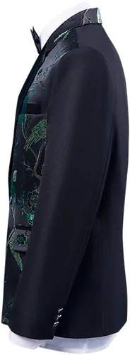 Vista 3 de Cloudstyle Trajes de hombre con un botón floral blazer de 2 piezas trajes de boda chaqueta y pantalones Verde