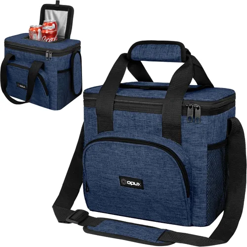 Vista 16 de OPUX Bolsa de enfriador suave, bolsa de almuerzo plegable aislada para hombres, trabajo, camping, playa, viaje, portátil, de lado suave