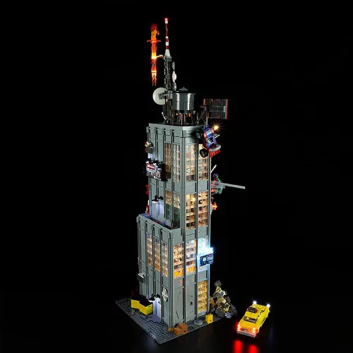 Vista 4 de RC con kit de luz LED de sonido compatible con Lego 76178, kit de iluminación de construcción para el modelo de bloques de construcción